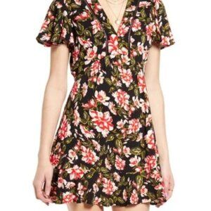 Band of Gypsies - Floral Flutter Sleeve Minidress - M